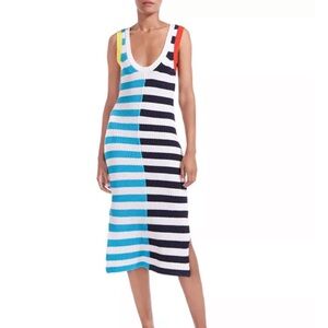STAUD seashore striped knit dress